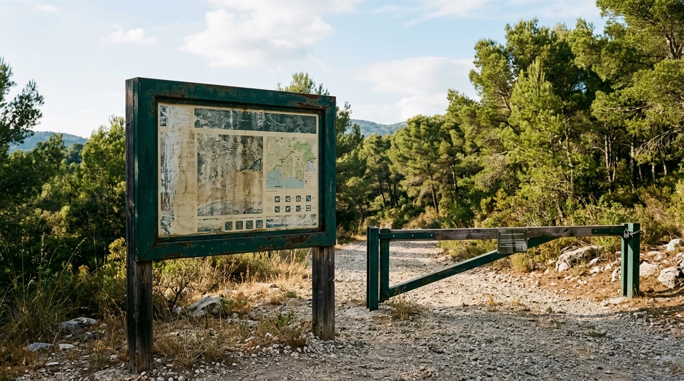 Panneau d’entrée d’un parc naturel départemental