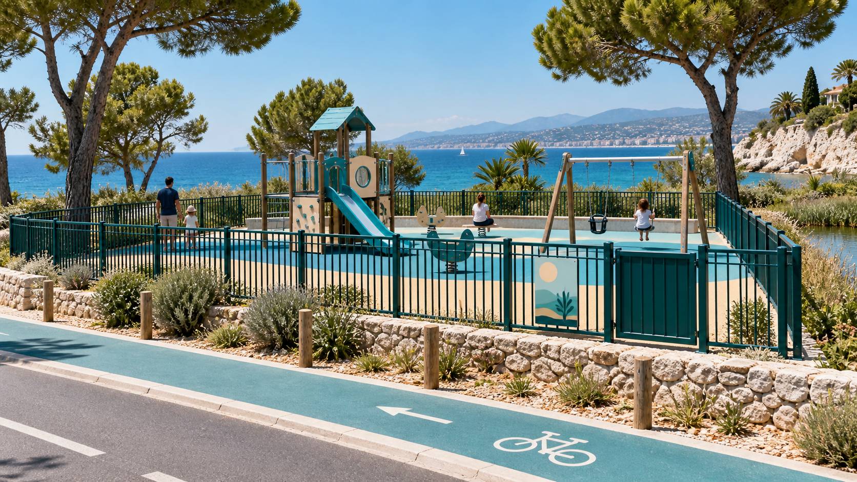 Illustration éditoriale du sujet : Aires de jeux clôturées à Nice : lesquelles le sont vraiment