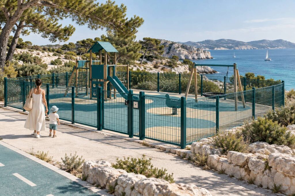 Illustration éditoriale du sujet : Aires de jeux clôturées à Nice : lesquelles le sont vraiment