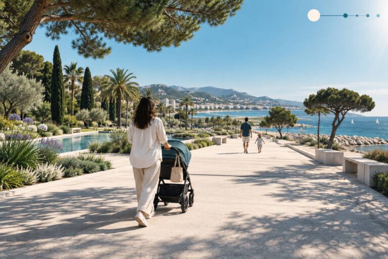 Balade en poussette à Nice : bord de mer et Coulée verte