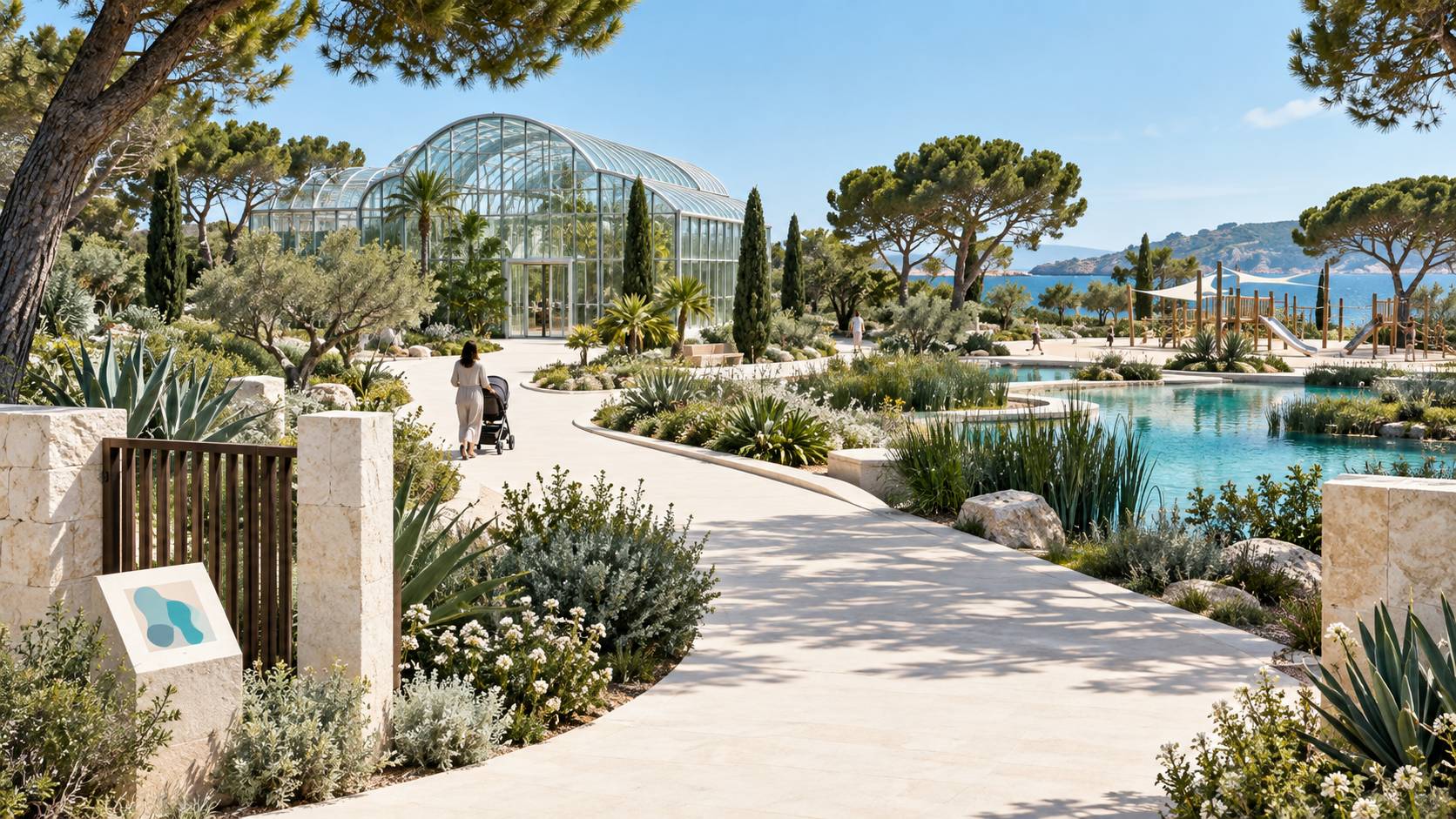 Illustration éditoriale du sujet : Parc Phoenix en poussette : le parcours qui passe partout